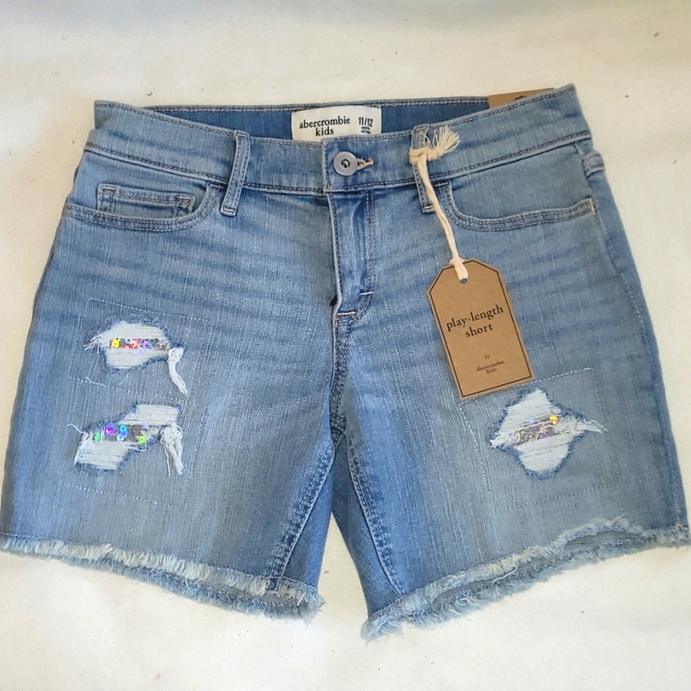 Abercrombie kids Distressed Sequin Shorts